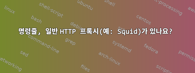 명령줄, 일반 HTTP 프록시(예: Squid)가 있나요?