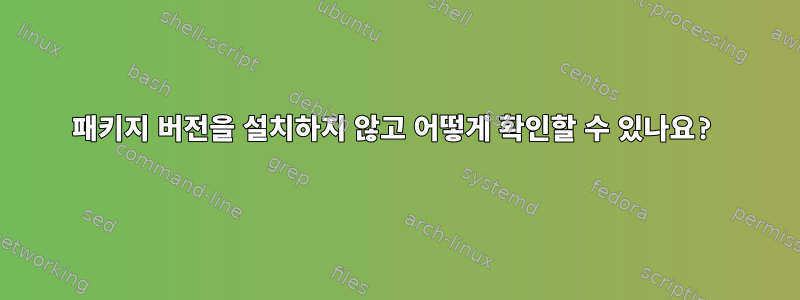 패키지 버전을 설치하지 않고 어떻게 확인할 수 있나요?