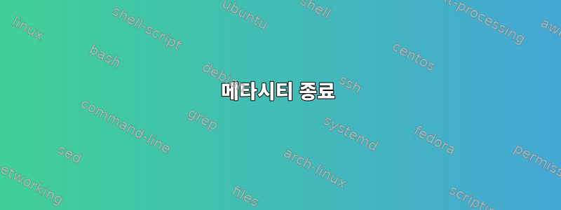 메타시티 종료