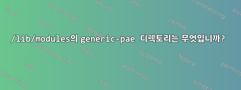 /lib/modules의 generic-pae 디렉토리는 무엇입니까?