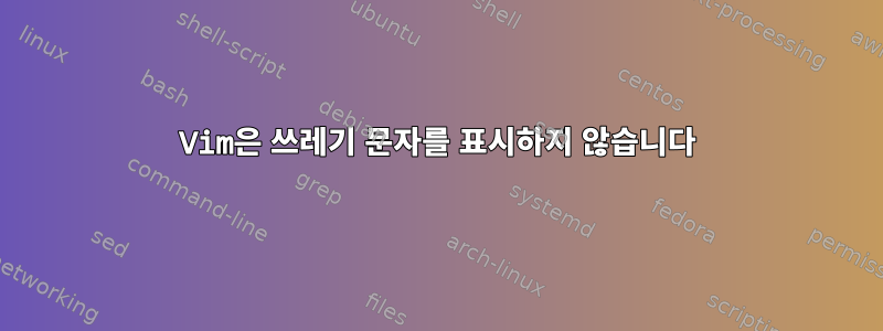 Vim은 쓰레기 문자를 표시하지 않습니다