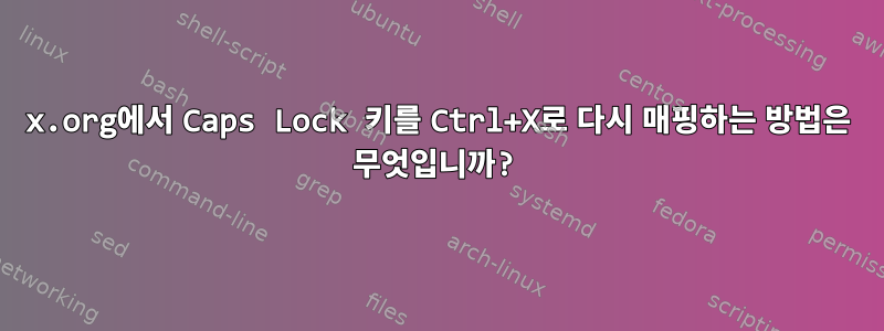 x.org에서 Caps Lock 키를 Ctrl+X로 다시 매핑하는 방법은 무엇입니까?