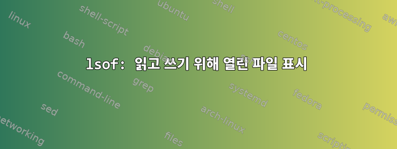 lsof: 읽고 쓰기 위해 열린 파일 표시