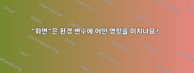 "화면"은 환경 변수에 어떤 영향을 미치나요?