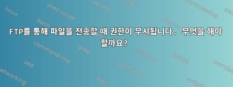 FTP를 통해 파일을 전송할 때 권한이 무시됩니다. 무엇을 해야 할까요?