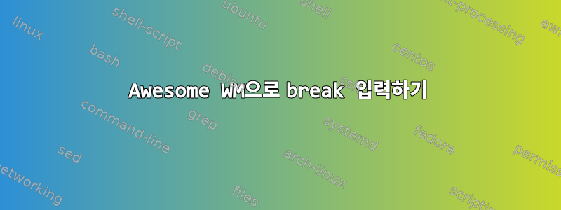 Awesome WM으로 break 입력하기