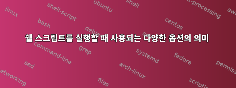 쉘 스크립트를 실행할 때 사용되는 다양한 옵션의 의미