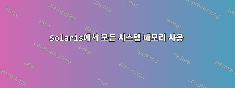 Solaris에서 모든 시스템 메모리 사용