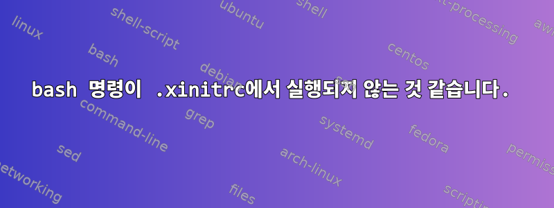 bash 명령이 .xinitrc에서 실행되지 않는 것 같습니다.