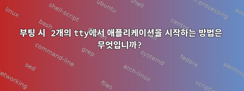 부팅 시 2개의 tty에서 애플리케이션을 시작하는 방법은 무엇입니까?