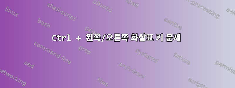 Ctrl + 왼쪽/오른쪽 화살표 키 문제