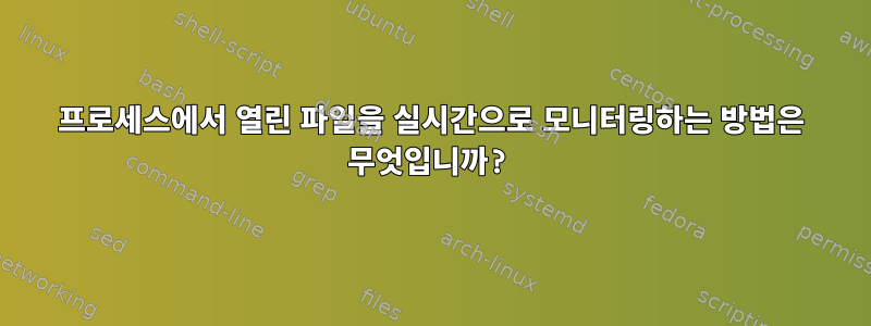 프로세스에서 열린 파일을 실시간으로 모니터링하는 방법은 무엇입니까?