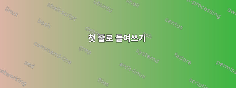 첫 줄로 들여쓰기