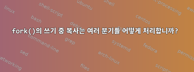 fork()의 쓰기 중 복사는 여러 분기를 어떻게 처리합니까?