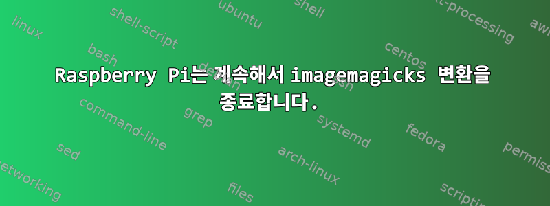 Raspberry Pi는 계속해서 imagemagicks 변환을 종료합니다.