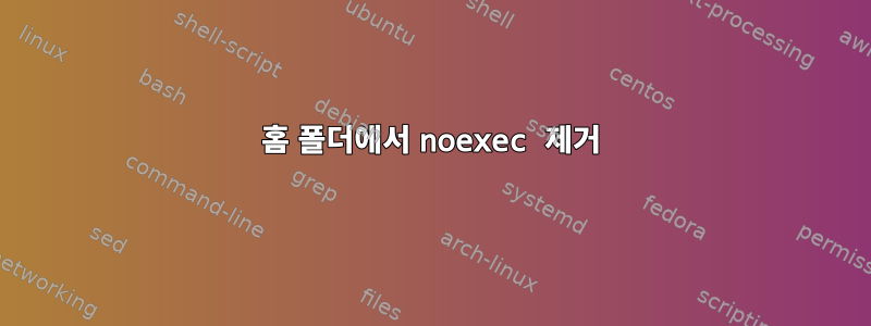 홈 폴더에서 noexec 제거