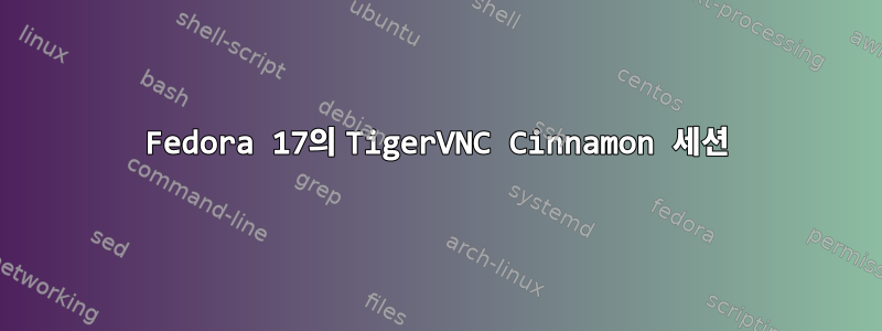 Fedora 17의 TigerVNC Cinnamon 세션