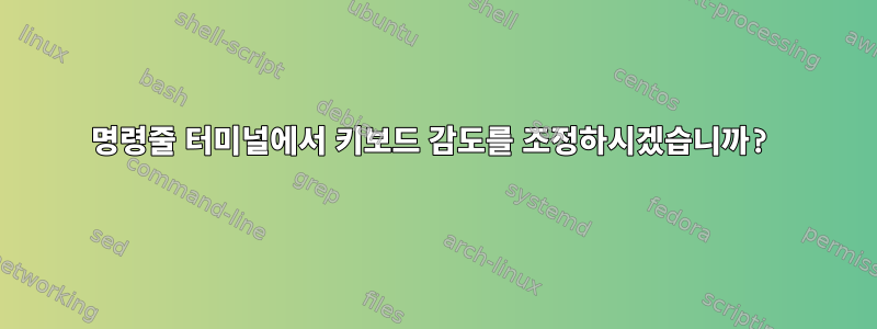 명령줄 터미널에서 키보드 감도를 조정하시겠습니까?