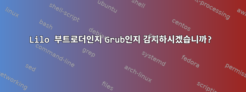 Lilo 부트로더인지 Grub인지 감지하시겠습니까?