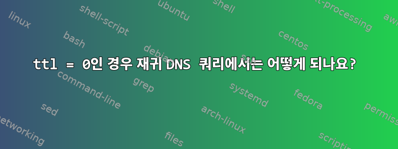 ttl = 0인 경우 재귀 DNS 쿼리에서는 어떻게 되나요?