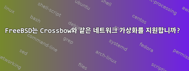 FreeBSD는 Crossbow와 같은 네트워크 가상화를 지원합니까?