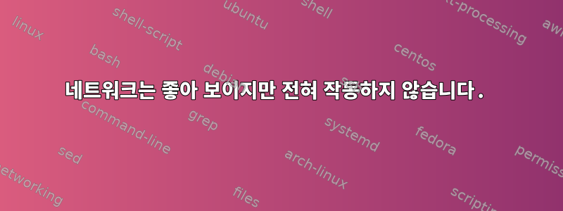 네트워크는 좋아 보이지만 전혀 작동하지 않습니다.