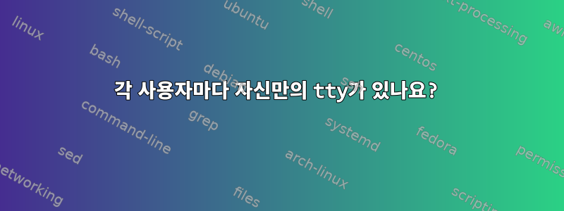 각 사용자마다 자신만의 tty가 있나요?