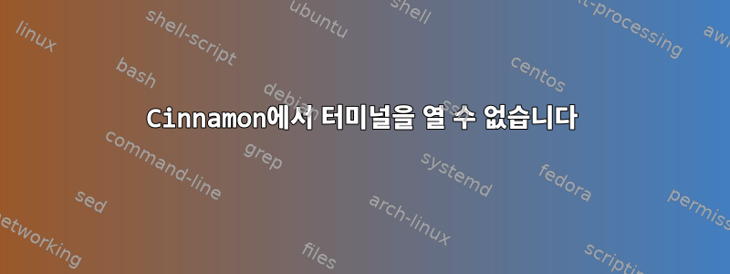 Cinnamon에서 터미널을 열 수 없습니다