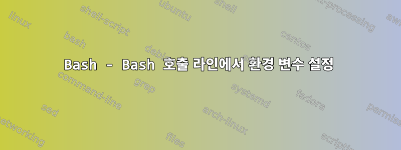 Bash - Bash 호출 라인에서 환경 변수 설정