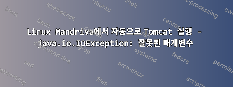 Linux Mandriva에서 자동으로 Tomcat 실행 - java.io.IOException: 잘못된 매개변수