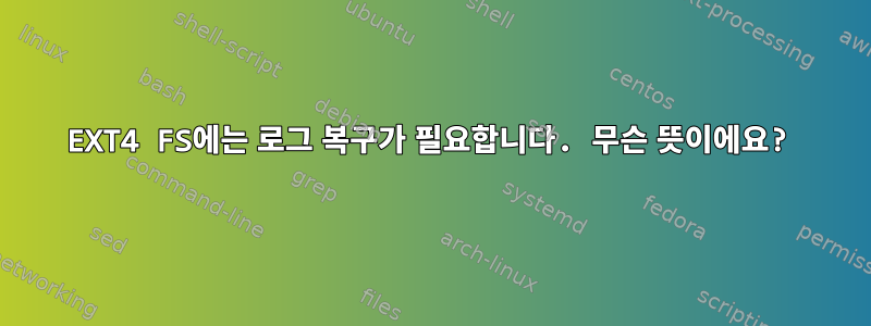 EXT4 FS에는 로그 복구가 필요합니다. 무슨 뜻이에요?