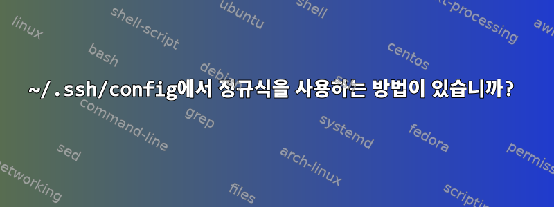 ~/.ssh/config에서 정규식을 사용하는 방법이 있습니까?