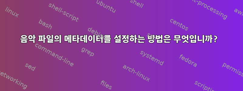 음악 파일의 메타데이터를 설정하는 방법은 무엇입니까?