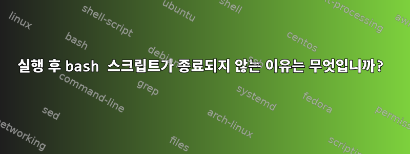 실행 후 bash 스크립트가 종료되지 않는 이유는 무엇입니까?