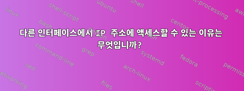 다른 인터페이스에서 IP 주소에 액세스할 수 있는 이유는 무엇입니까?