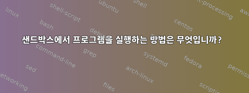 샌드박스에서 프로그램을 실행하는 방법은 무엇입니까?