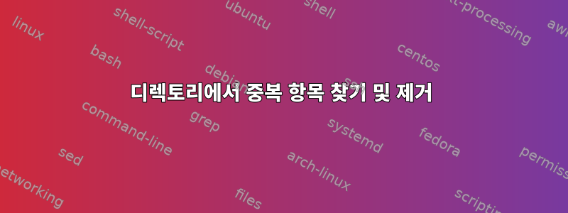 디렉토리에서 중복 항목 찾기 및 제거