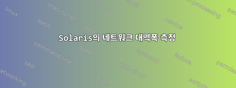 Solaris의 네트워크 대역폭 측정