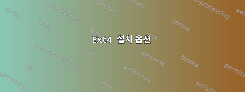 Ext4 설치 옵션