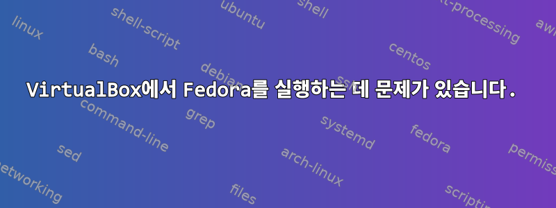 VirtualBox에서 Fedora를 실행하는 데 문제가 있습니다.