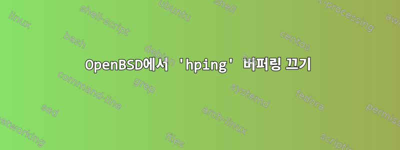 OpenBSD에서 'hping' 버퍼링 끄기