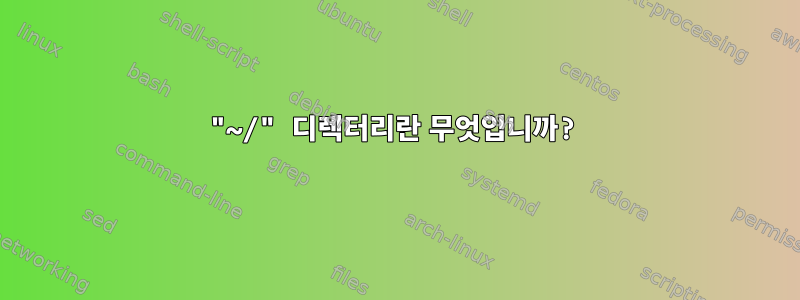 "~/" 디렉터리란 무엇입니까?