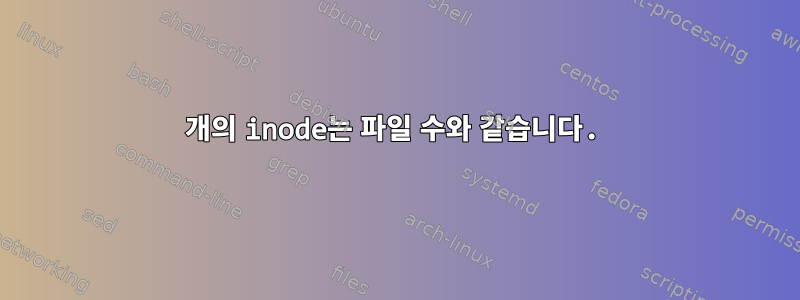 1개의 inode는 파일 수와 같습니다.