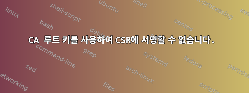 CA 루트 키를 사용하여 CSR에 서명할 수 없습니다.