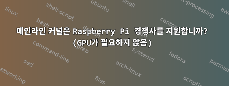 메인라인 커널은 Raspberry Pi 경쟁사를 지원합니까? (GPU가 필요하지 않음)