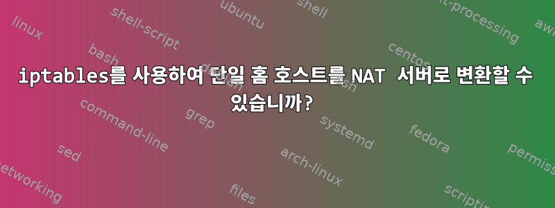 iptables를 사용하여 단일 홈 호스트를 NAT 서버로 변환할 수 있습니까?