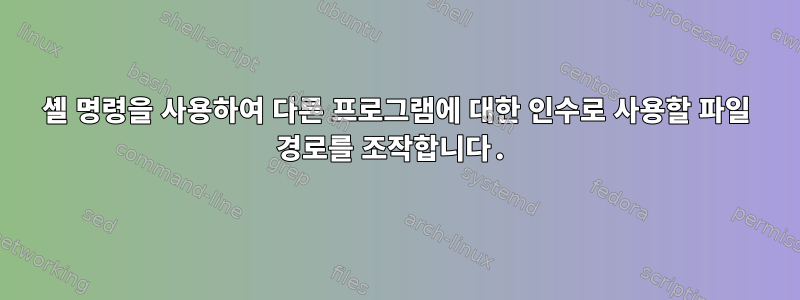 셸 명령을 사용하여 다른 프로그램에 대한 인수로 사용할 파일 경로를 조작합니다.