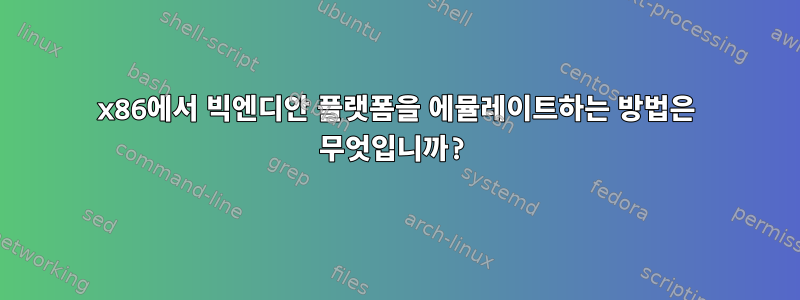 x86에서 빅엔디안 플랫폼을 에뮬레이트하는 방법은 무엇입니까?