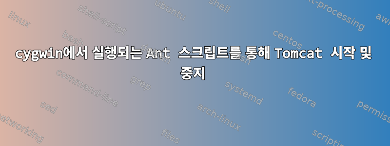 cygwin에서 실행되는 Ant 스크립트를 통해 Tomcat 시작 및 중지