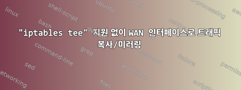 "iptables tee" 지원 없이 WAN 인터페이스로 트래픽 복사/미러링